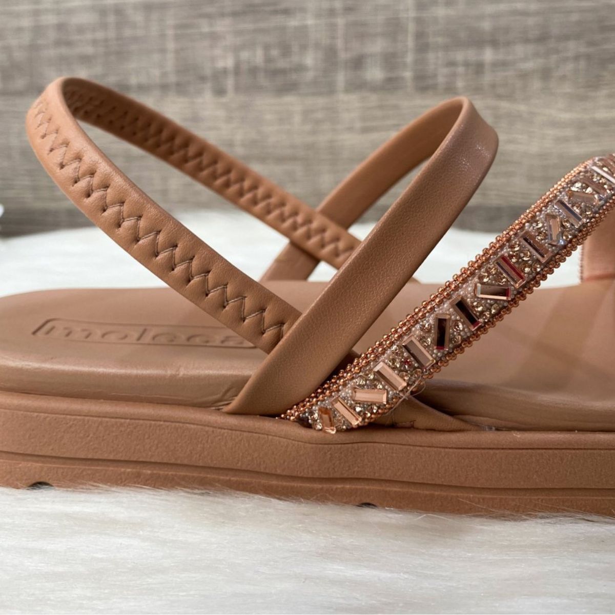Sandália Plataforma Salto Flatform Conforto Moleca Papete