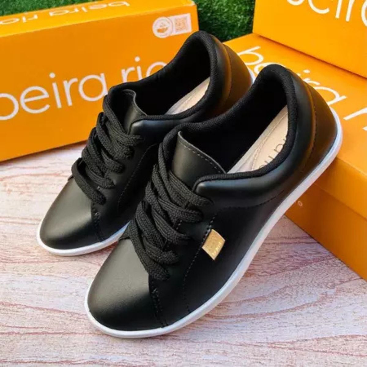 Tênis Sapatenis Feminino Casual Beira Rio Branco Liso Napa Confortável Dia a Dia Original