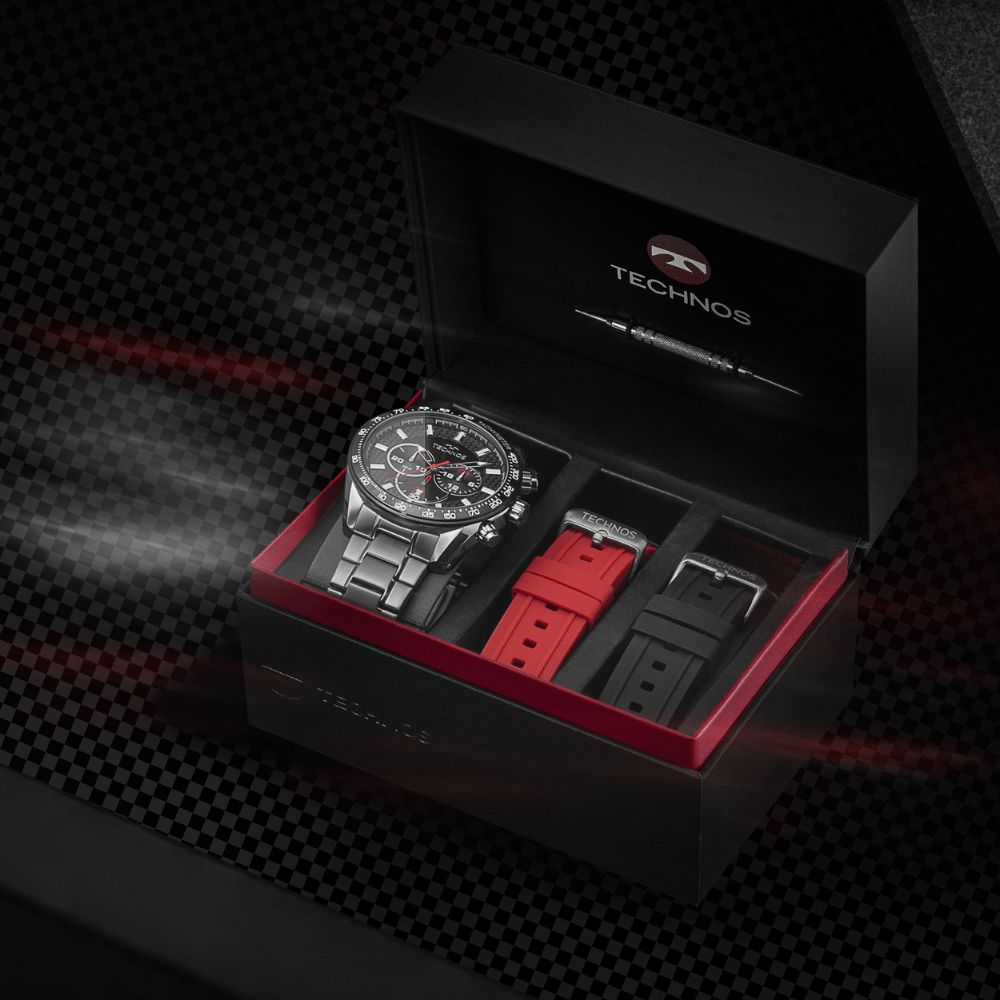 Relógio Technos Ts Carbon Grafite 3 Pulseira Prova de água