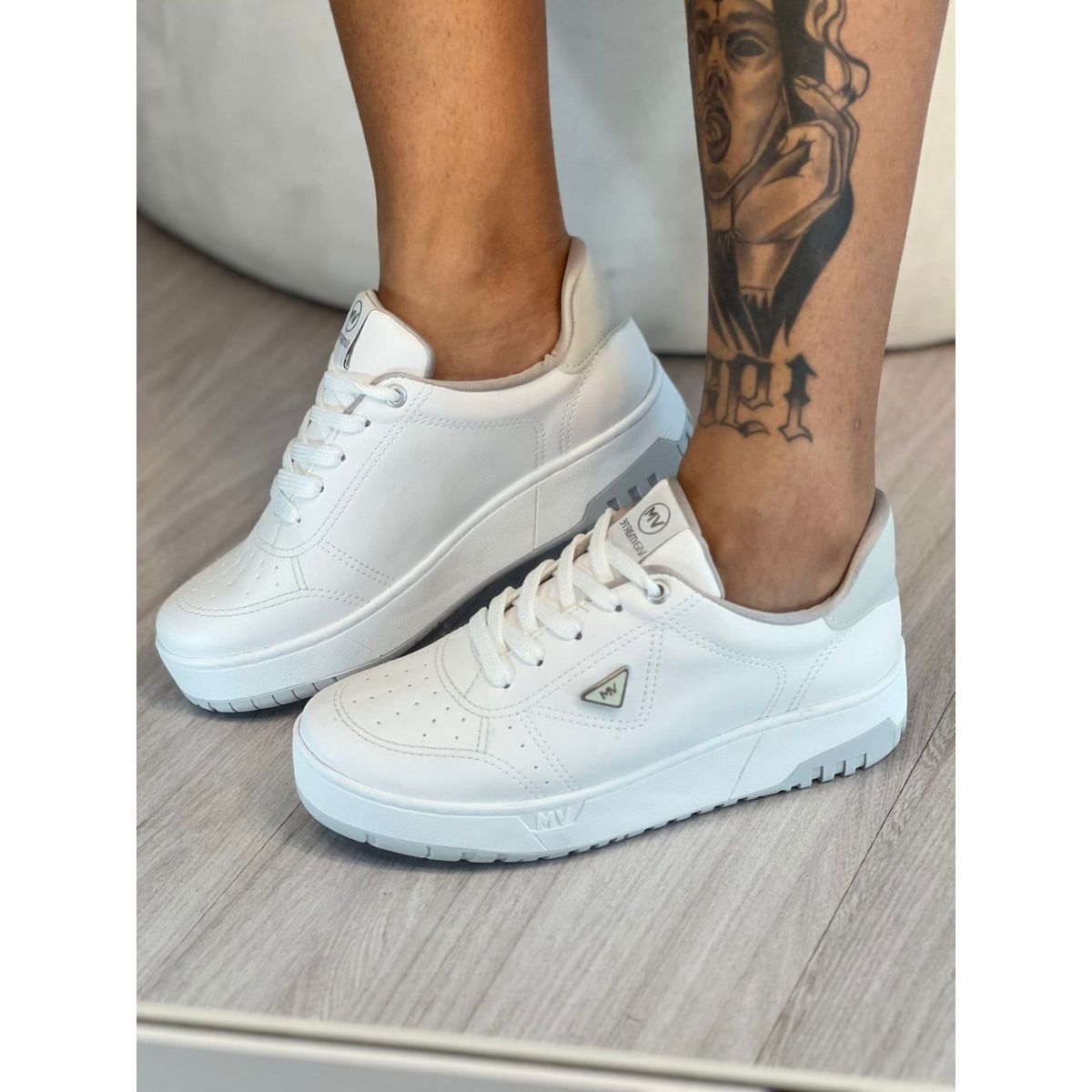 Tênis Feminino Casual Flatform Via Marte Branco Original