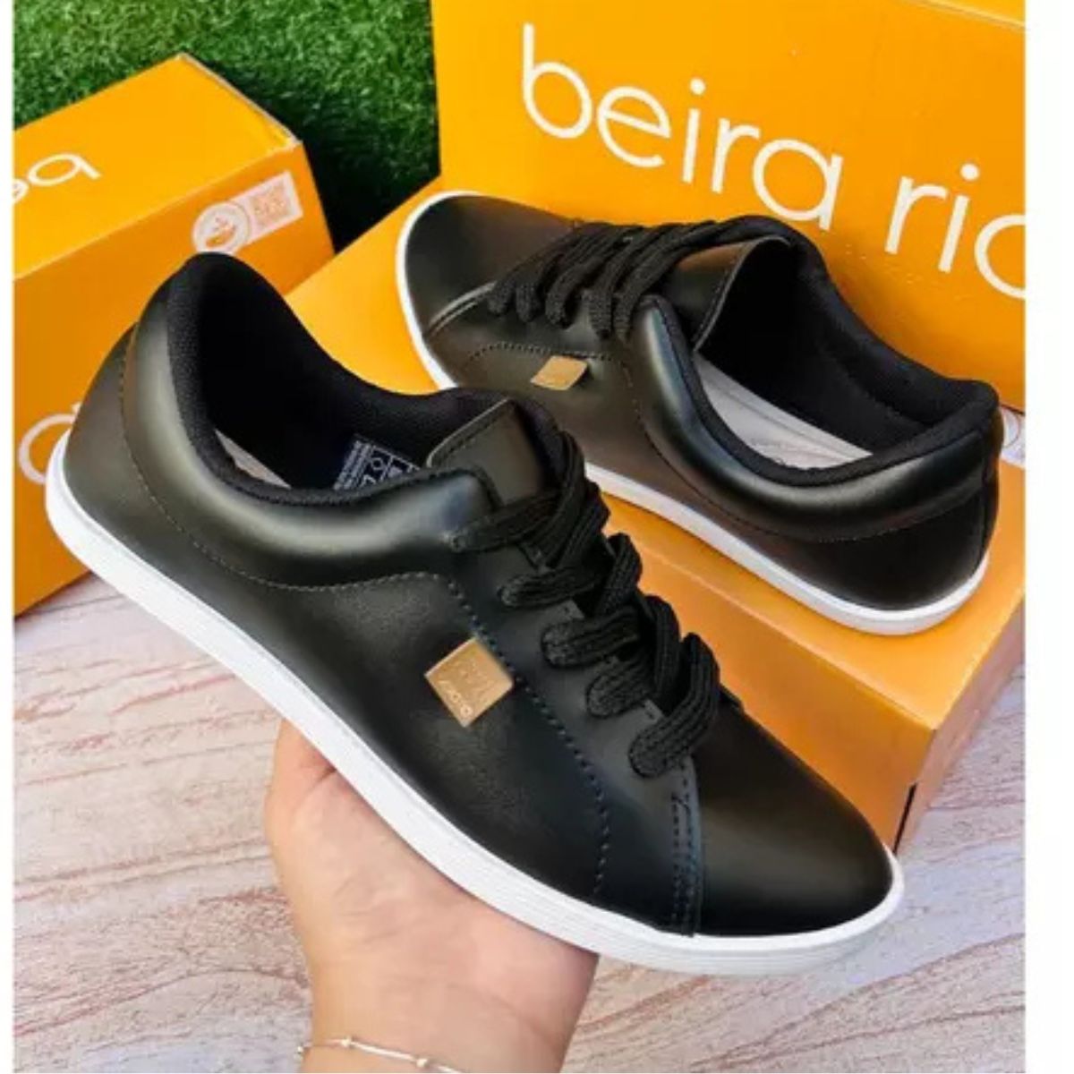 Tênis Sapatenis Feminino Casual Beira Rio Branco Liso Napa Confortável Dia a Dia Original