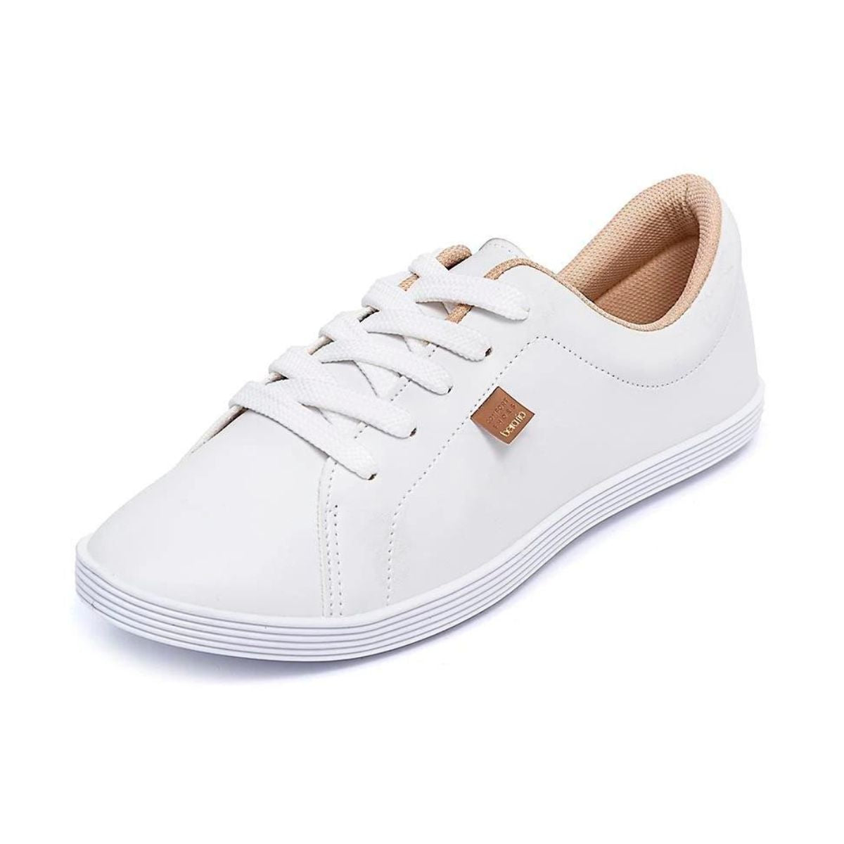 Tênis Sapatenis Feminino Casual Beira Rio Branco Liso Napa Confortável Dia a Dia Original