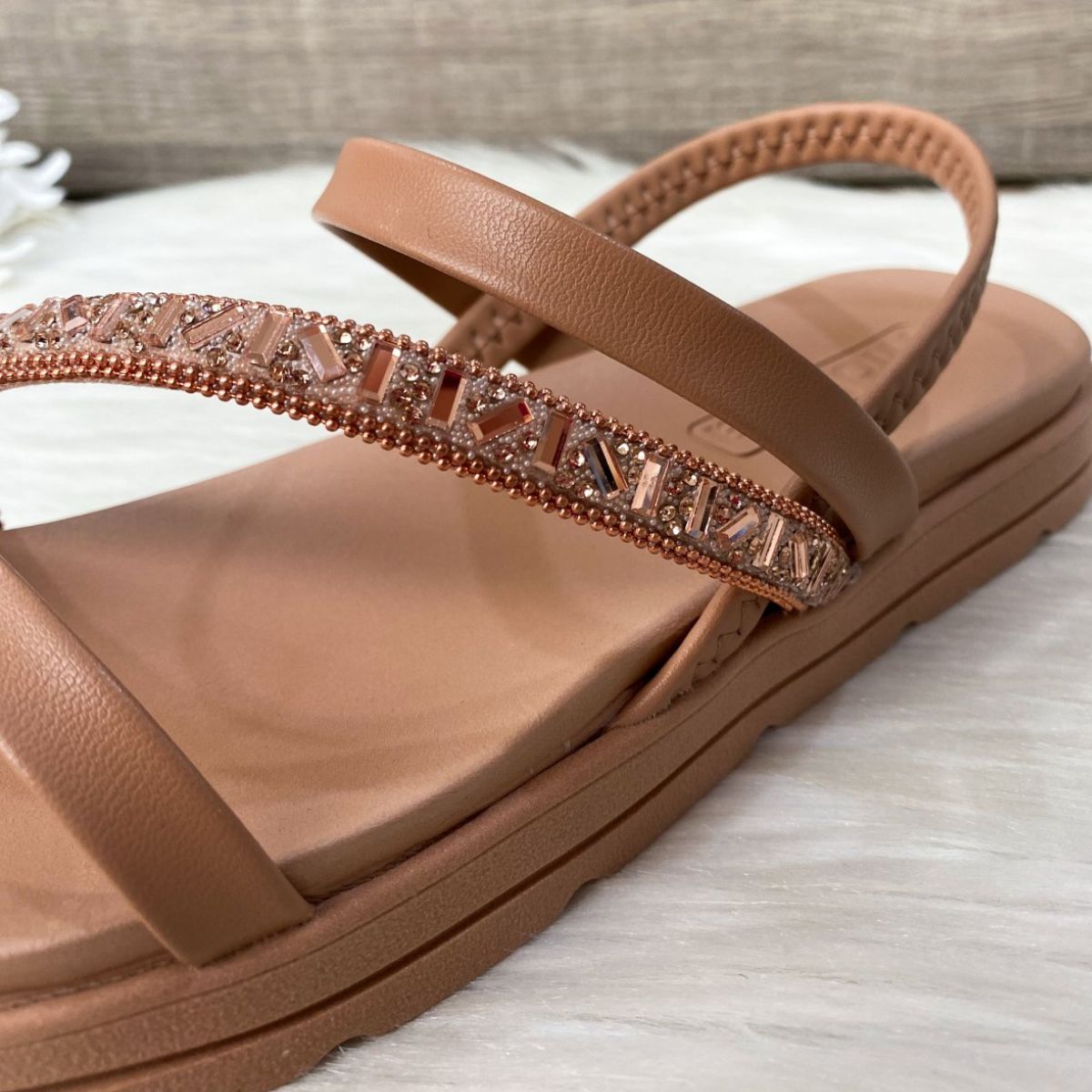 Sandália Plataforma Salto Flatform Conforto Moleca Papete