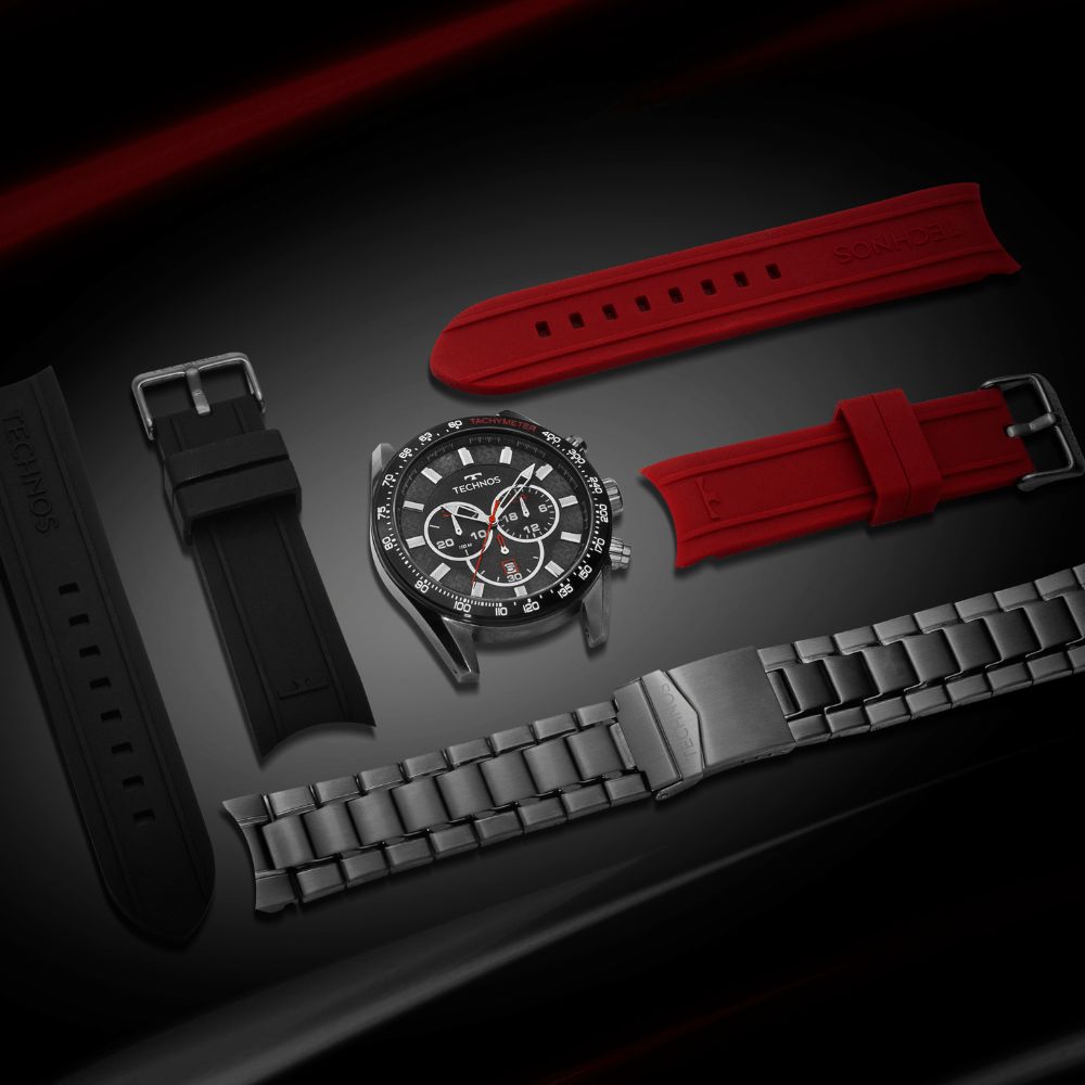 Relógio Technos Ts Carbon Grafite 3 Pulseira Prova de água