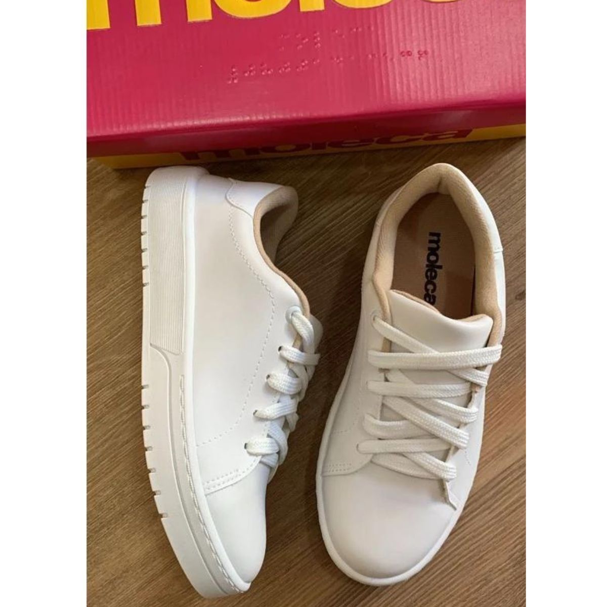 Tênis Feminino Moleca Confortável Casual Branco Original