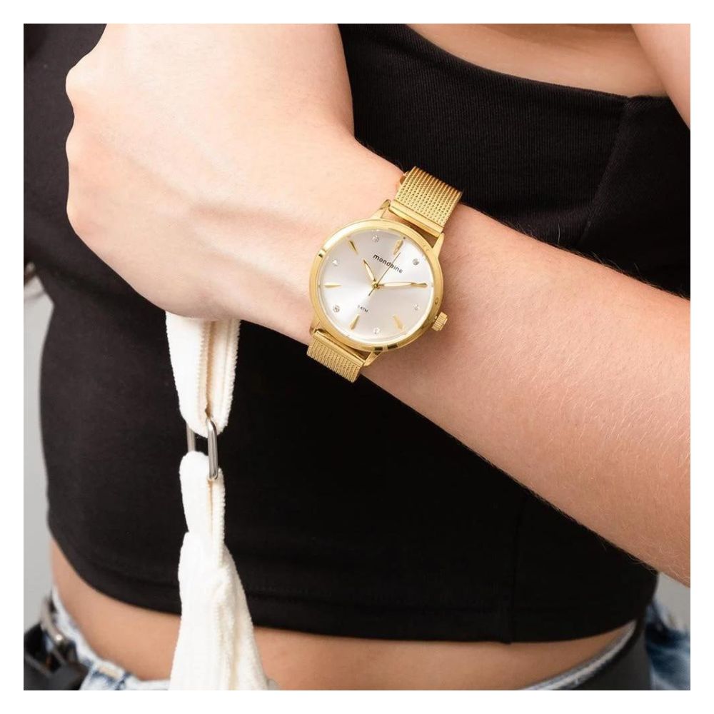 Relógio Mondaine Feminino Dourado À Prova D'água 50m