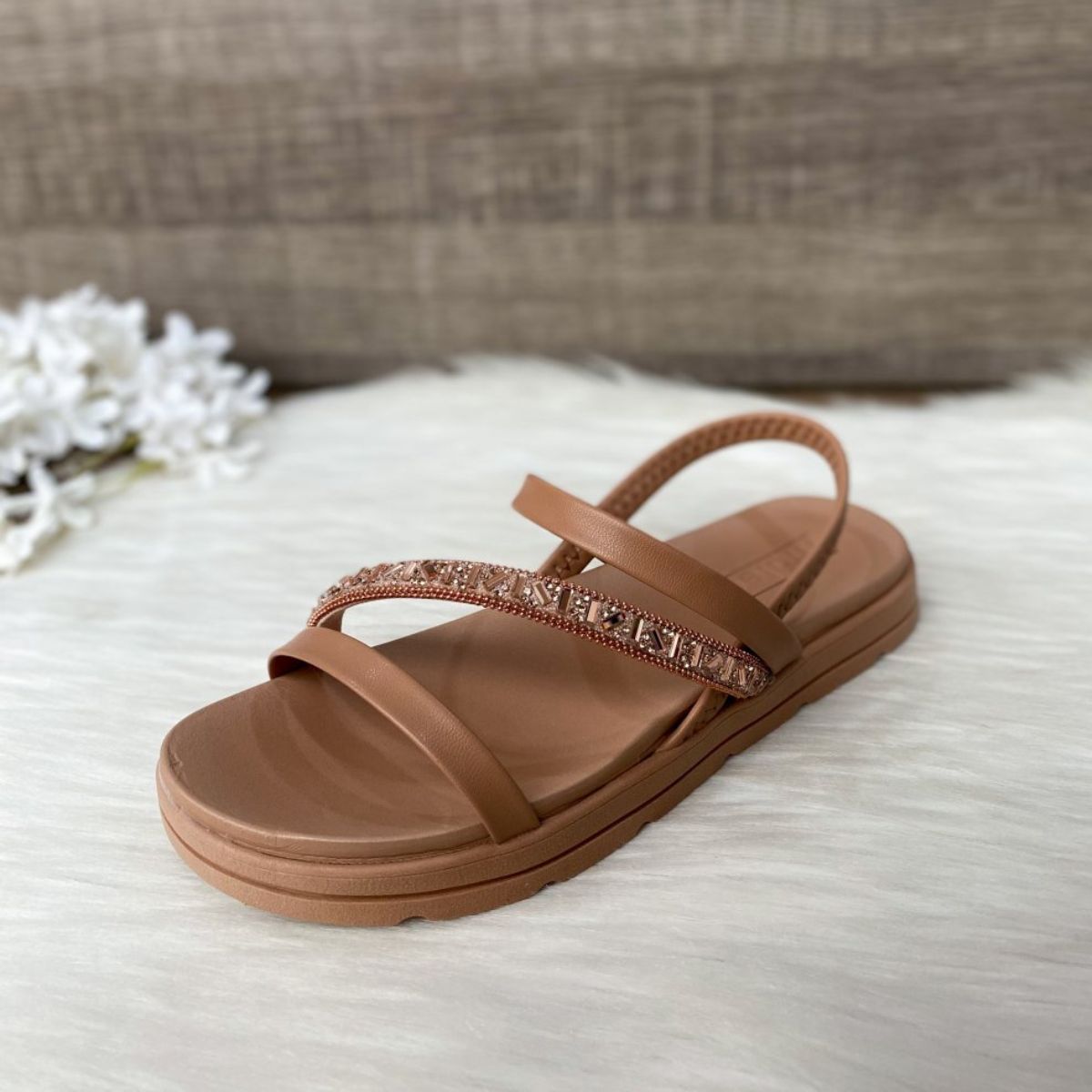 Sandália Plataforma Salto Flatform Conforto Moleca Papete