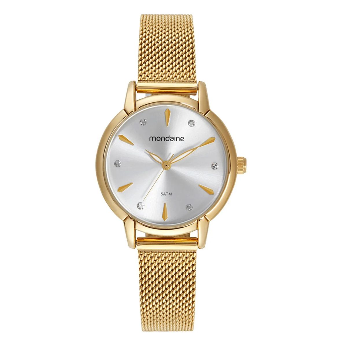 Relógio Mondaine Feminino Dourado À Prova D'água 50m