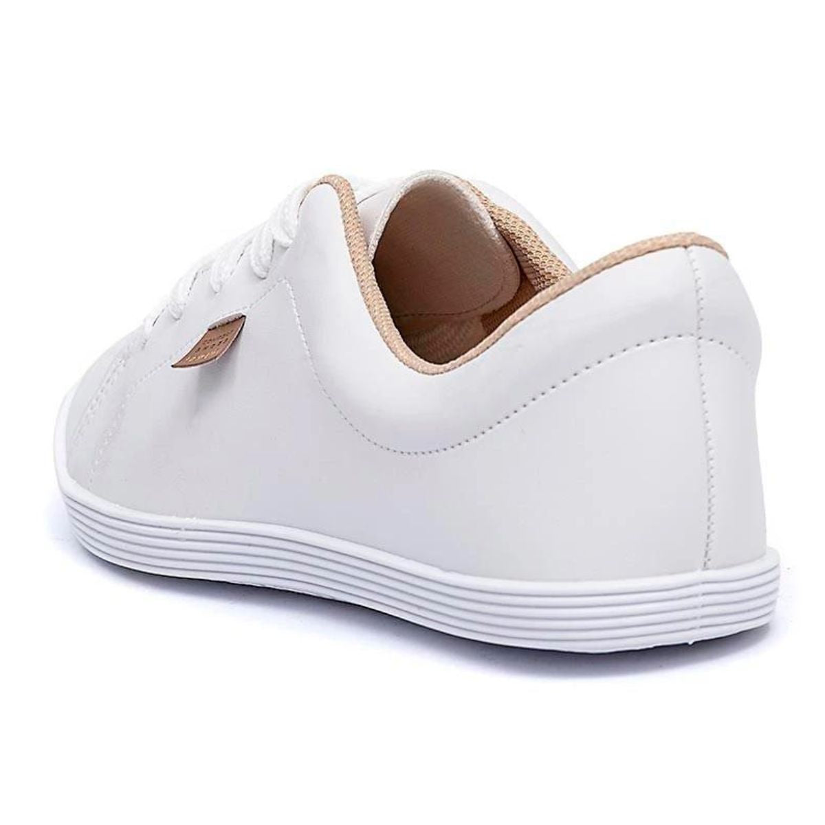 Tênis Sapatenis Feminino Casual Beira Rio Branco Liso Napa Confortável Dia a Dia Original