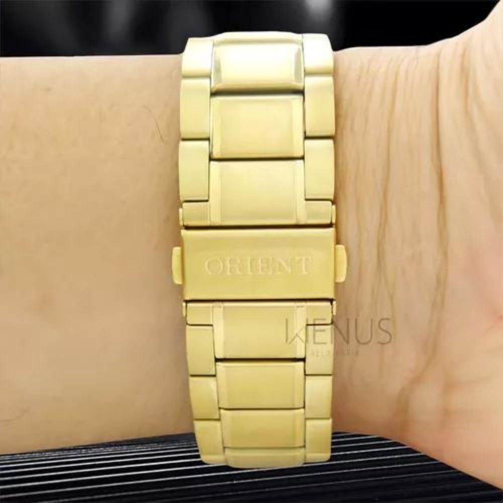 Relógio Orient Com Retroiluminação dourado Prova d'água