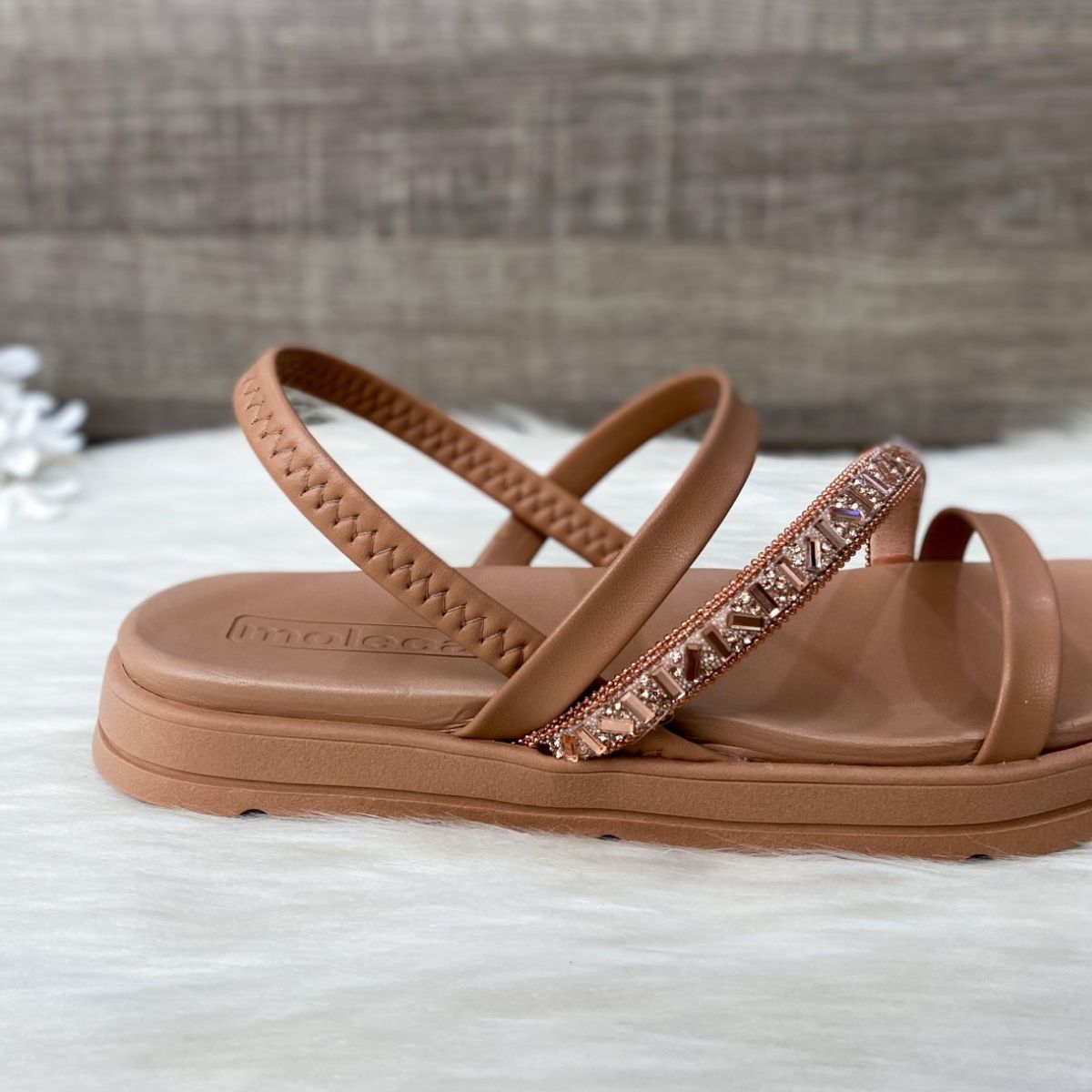 Sandália Plataforma Salto Flatform Conforto Moleca Papete