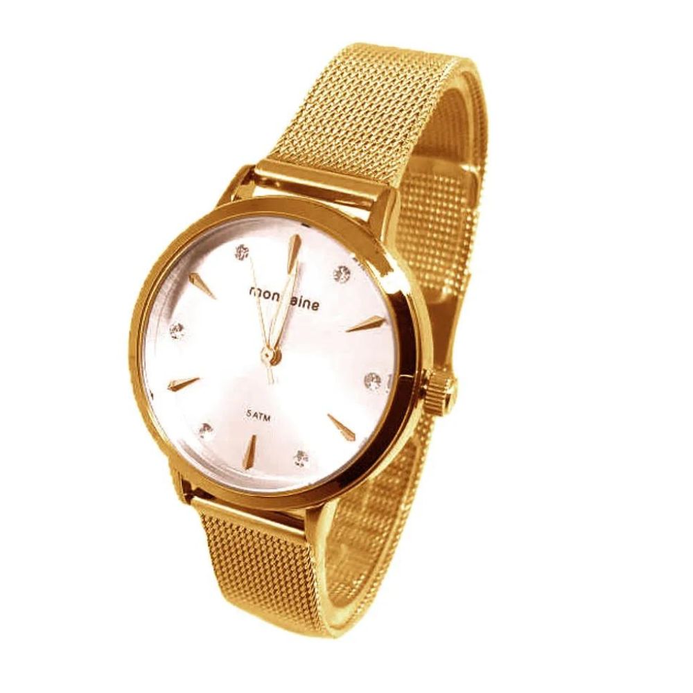 Relógio Mondaine Feminino Dourado À Prova D'água 50m