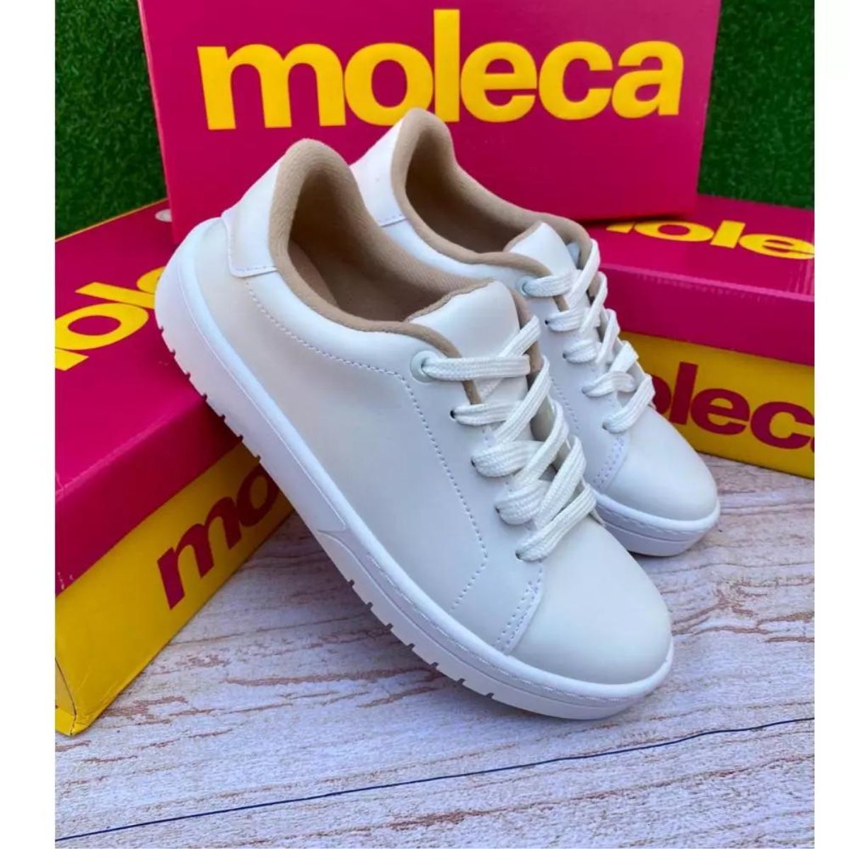 Tênis Feminino Moleca Confortável Casual Branco Original