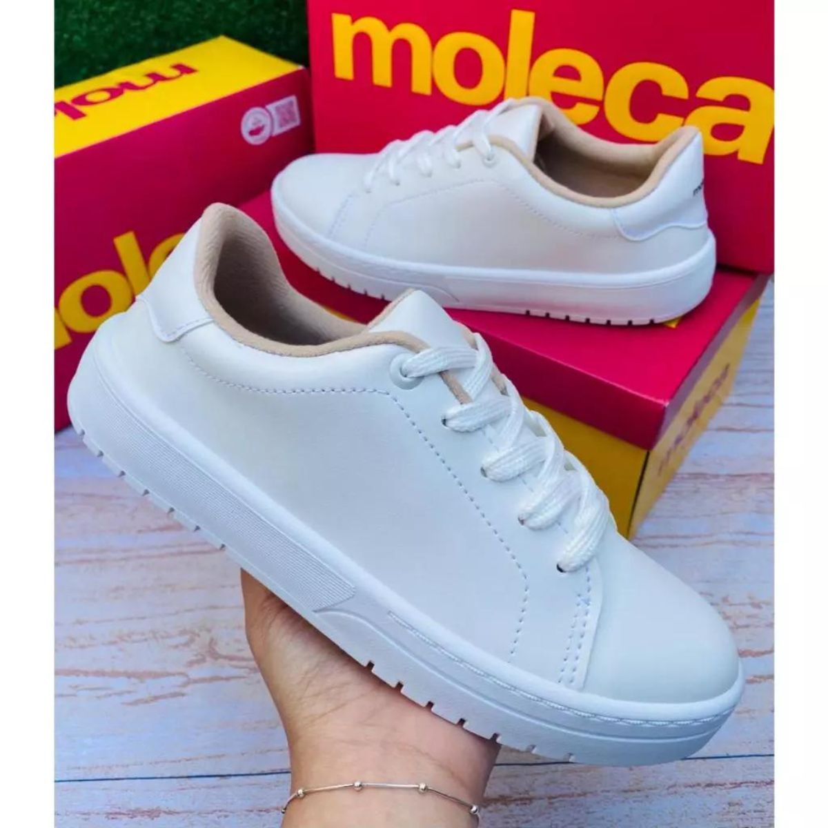 Tênis Feminino Moleca Confortável Casual Branco Original