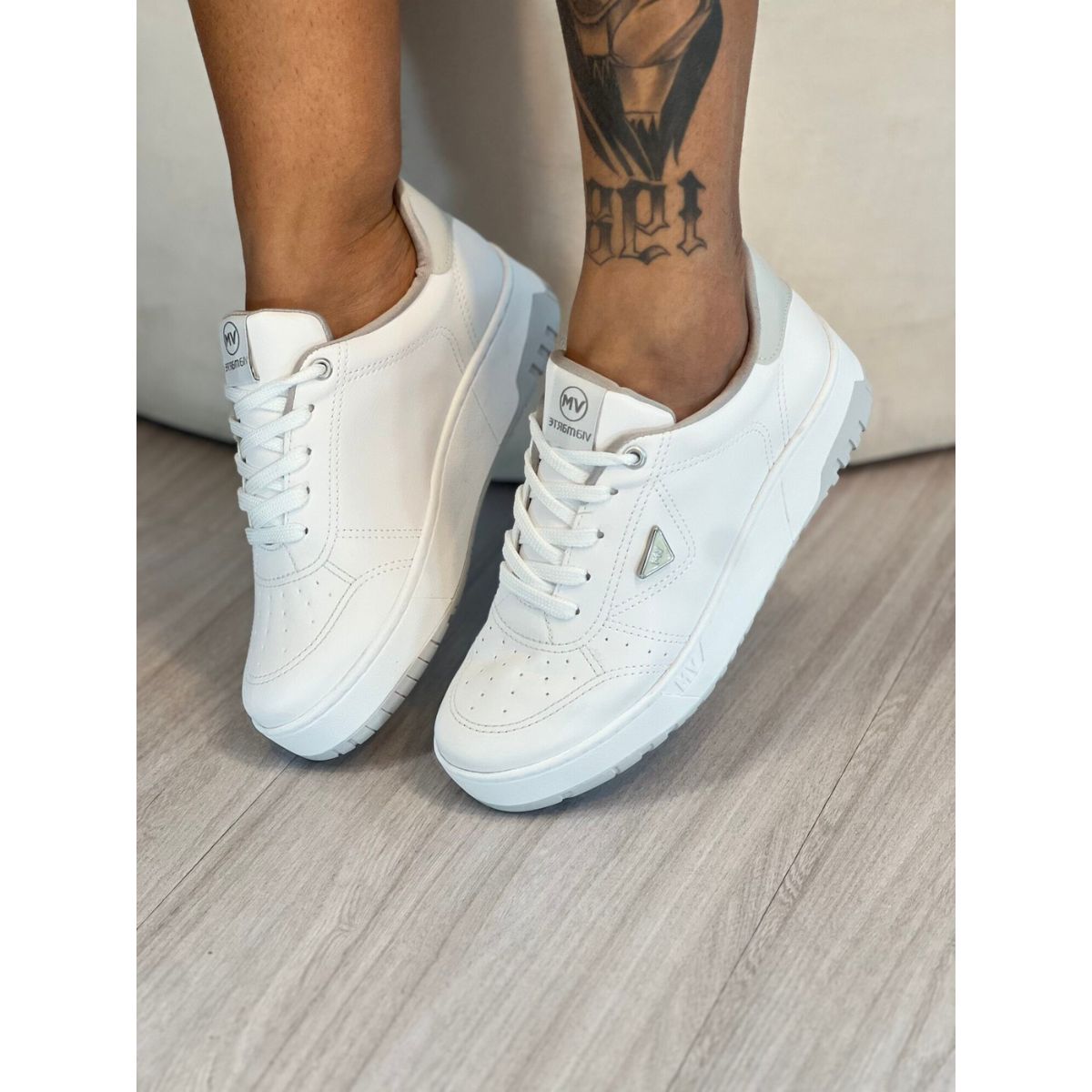 Tênis Feminino Casual Flatform Via Marte Branco Original