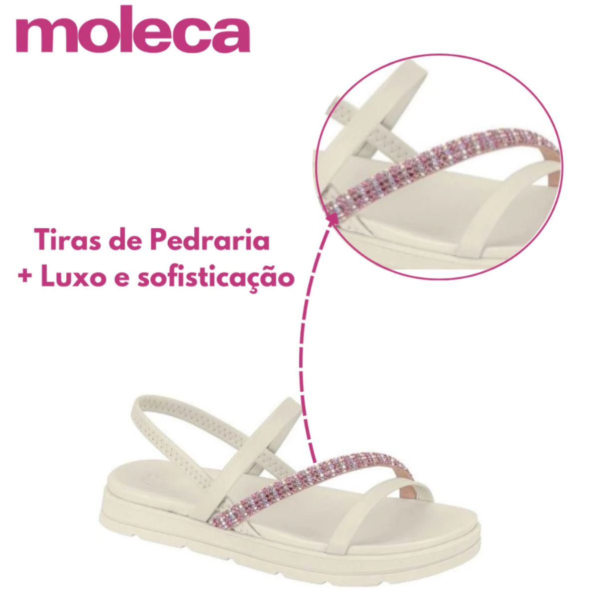 Sandália Plataforma Salto Flatform Conforto Moleca Papete