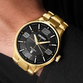 Relógio Orient Masculino Dourado Neo Sports Retro Iluminação
