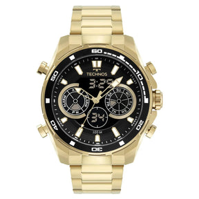 Relógio Masculino Technos Sport Digiana Dourado fundo Preto