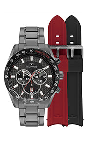 Relógio Technos Ts Carbon Grafite 3 Pulseira Prova de água