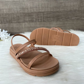 Sandália Plataforma Salto Flatform Conforto Moleca Papete