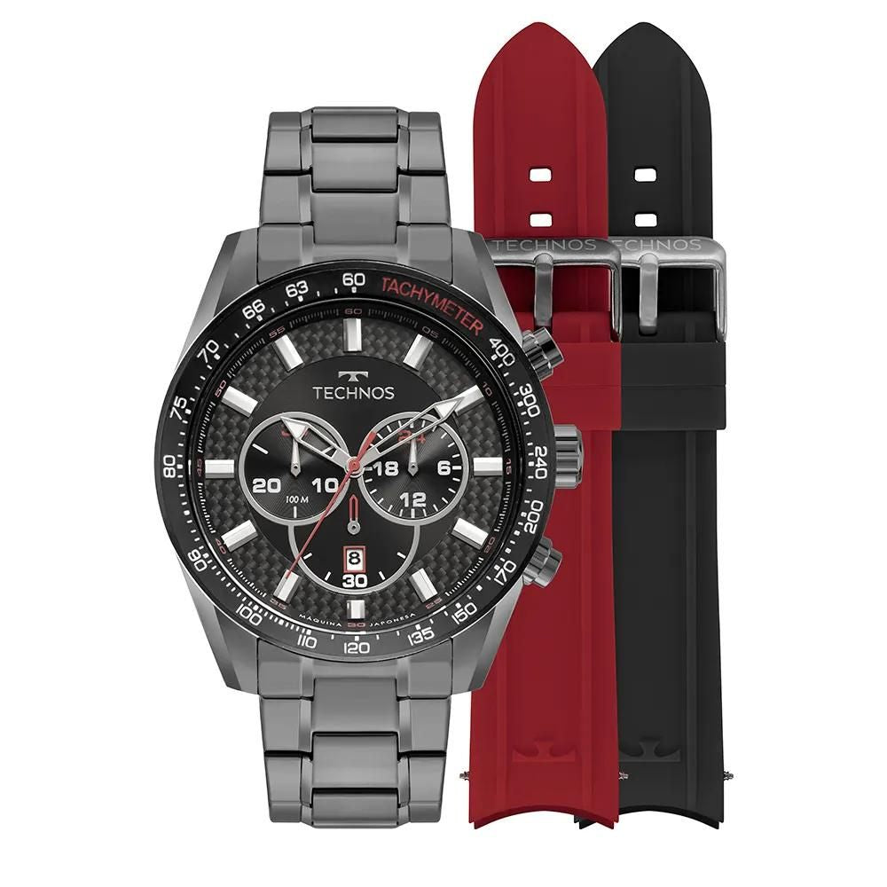Relógio Technos Ts Carbon Grafite 3 Pulseira Prova de água