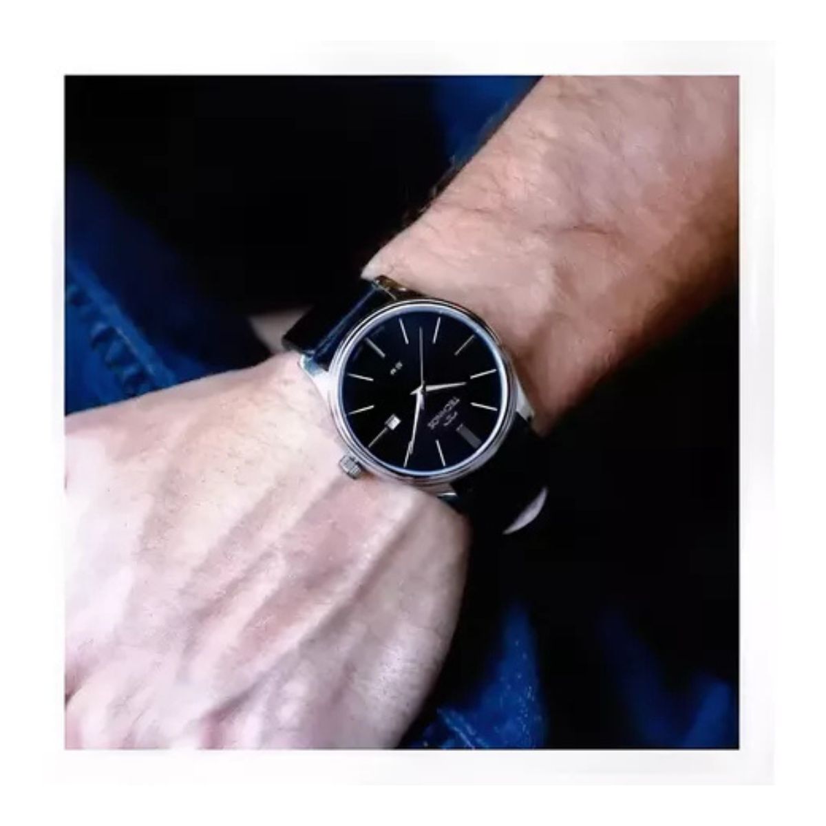Relógio Technos Masculino Steel Prata Correia Preta Couro