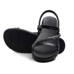 Sandália Plataforma Salto Flatform Conforto Moleca Papete