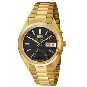 Relógio ORIENT Dourado Masculino Automático Calendário duplo