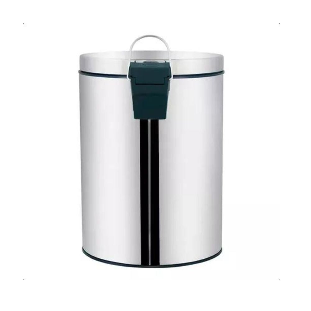 Lixeira Ágata Redonda Inox Pedal Balde Mor 5 Litros Banheiro