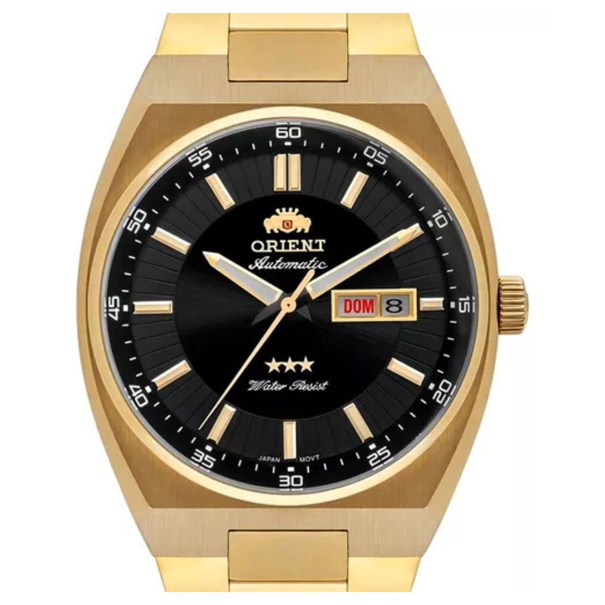 Relógio ORIENT Dourado Masculino Automático Calendário duplo