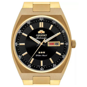 Relógio ORIENT Dourado Masculino Automático Calendário duplo