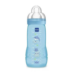 Mamadeira Easy Active Bico 4m+ Azul 330ml - Mam Animais