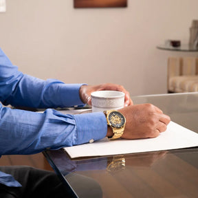 Relógio Masculino Seculus Dourado Automático prova d'água