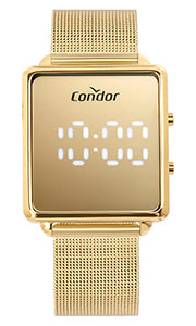 Relógio Feminino Condor Digital Led Dourado Prova d'água