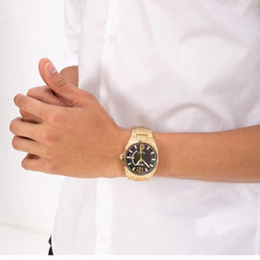 Relógio Orient Com Retroiluminação dourado Prova d'água