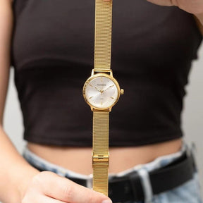 Relógio Mondaine Feminino Dourado À Prova D'água 50m