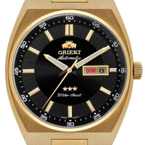 Relógio ORIENT Dourado Masculino Automático Calendário duplo