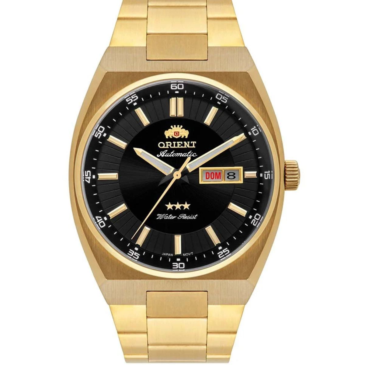 Relógio ORIENT Dourado Masculino Automático Calendário duplo