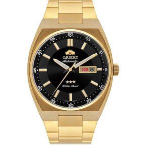 Relógio ORIENT Dourado Masculino Automático Calendário duplo