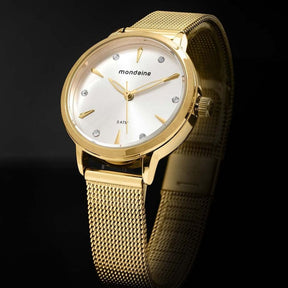 Relógio Mondaine Feminino Dourado À Prova D'água 50m
